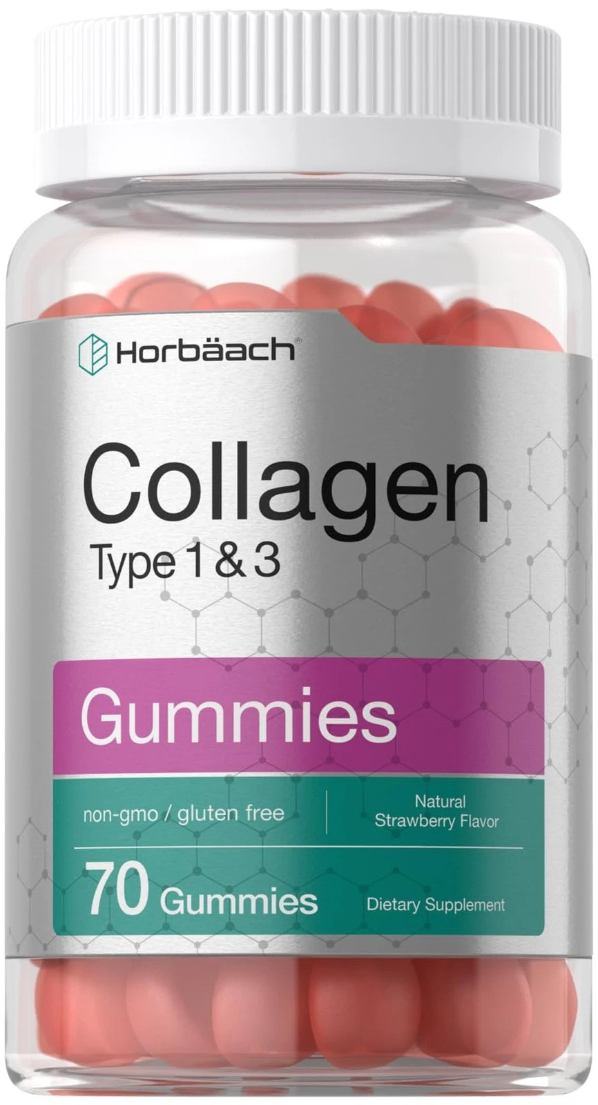 Horb�ach Collagen Gummies | 70 Count | Strawberry Flavored Gummy | Hydrolyzed Co