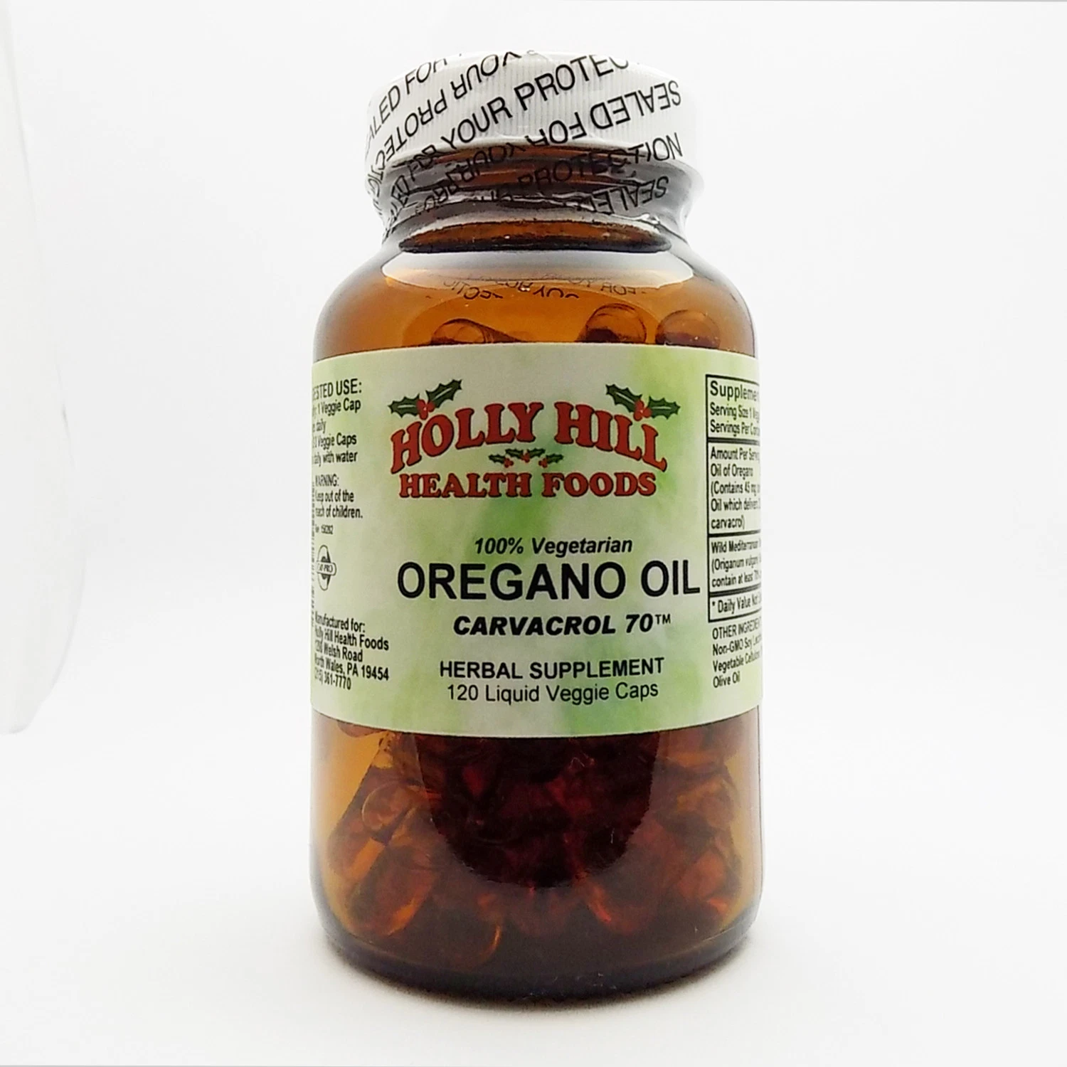 Holly Hill Health Foods, Oregano Oil, 120 Liquid Vegetarian Capsules