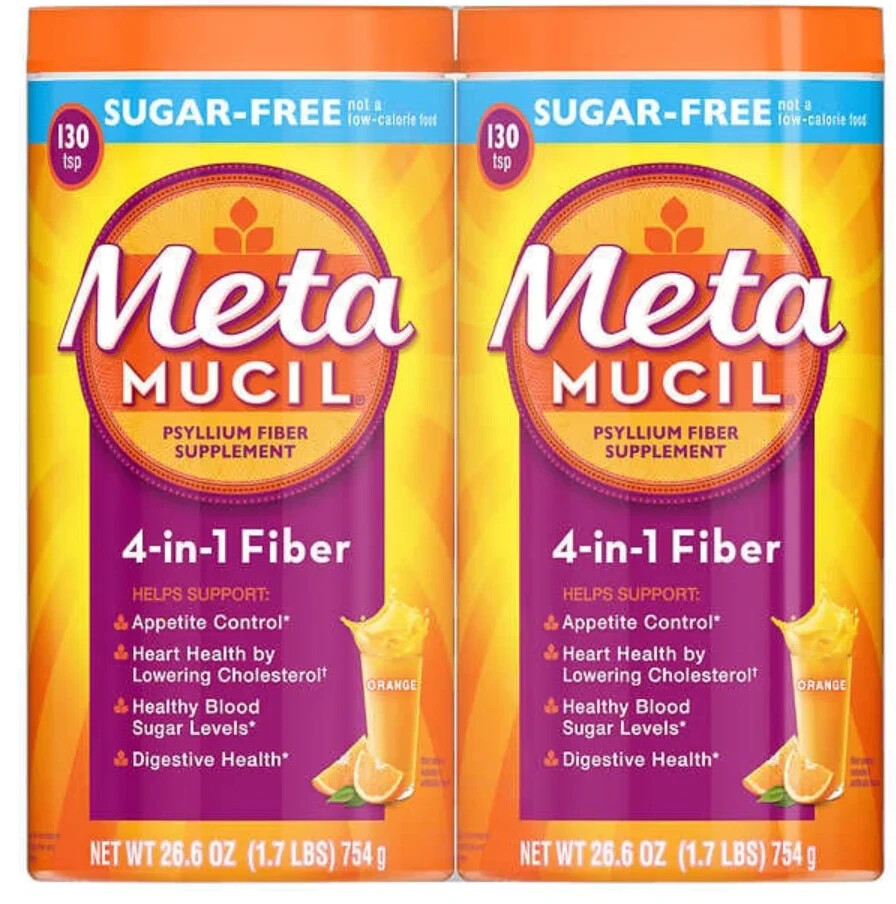 Metamucil 4 in 1 Fiber Powder 260 Doses Sugar Free Heart Health Appetite Control