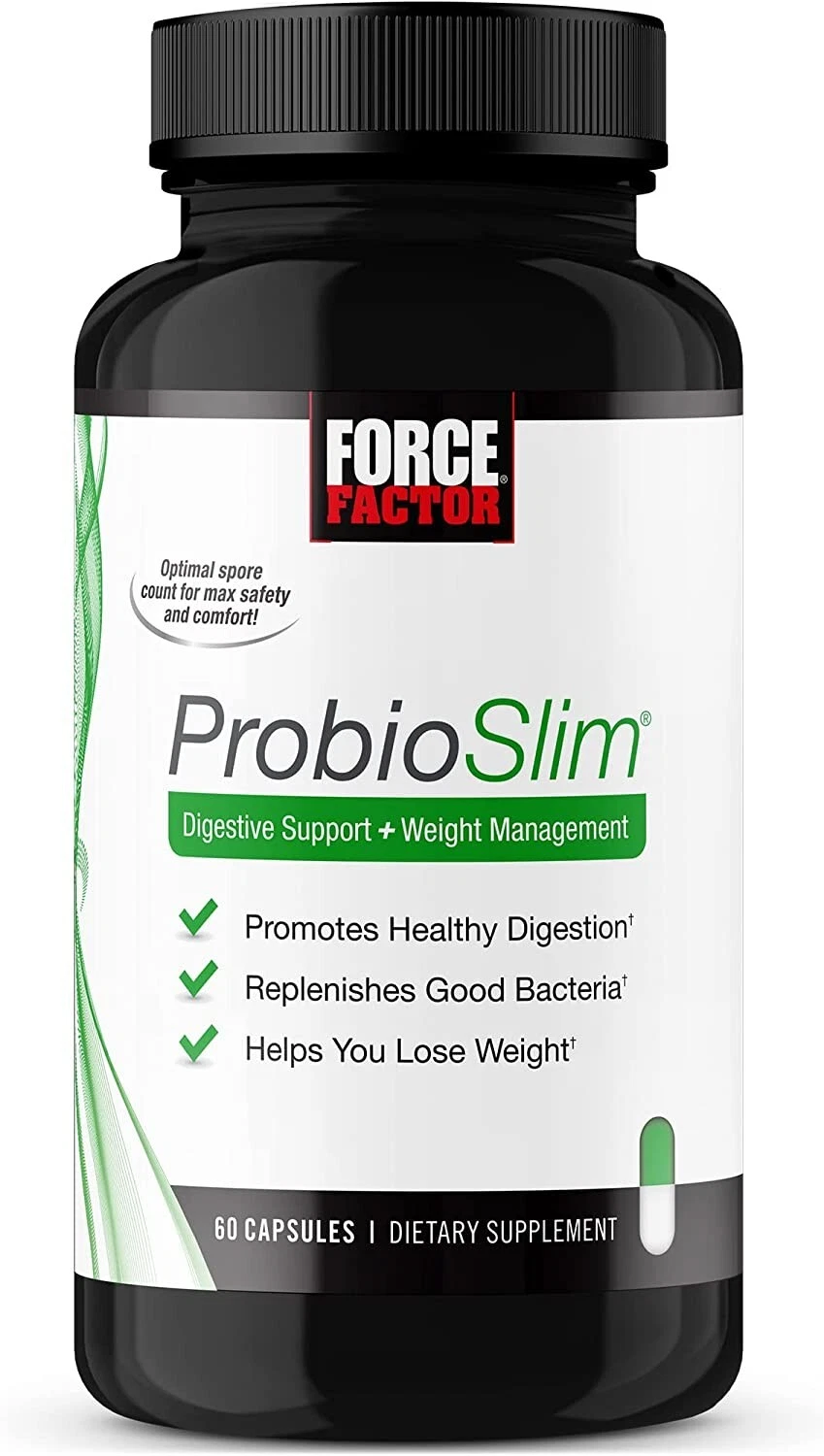 Force Factor ProbioSlim Probiotic Supplement Weight Loss - Unisex (60 Capsules)