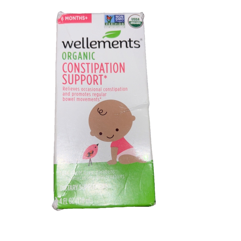 Wellements Organic Constipation Support Ages 6 Months + Exp 04/26