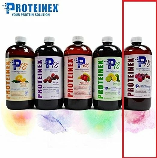 Proteinex 18 Liquid Protein 30 oz Bottle, Cherry, 4 Pack