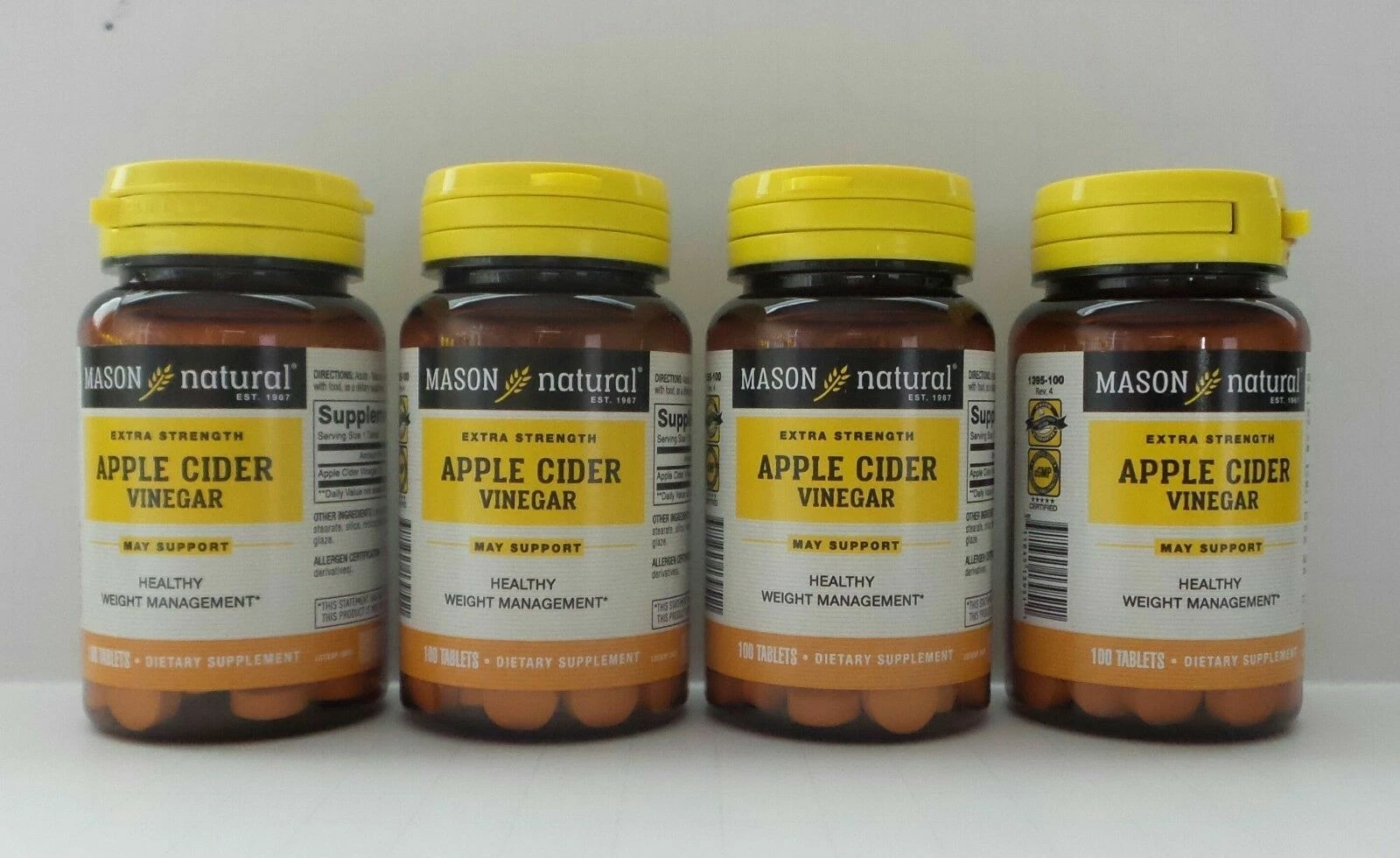 PACK 4 x 100 = 400 Tablets Apple Cider Vinegar 1000 mg Weight Loss 500 mg /TAB