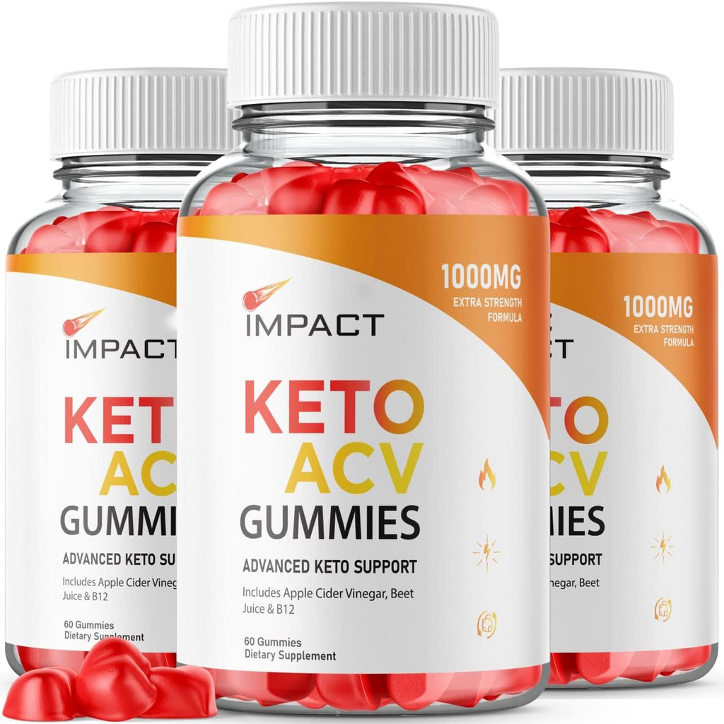 (3 Pack) Impact Keto ACV Gummies Apple Cider Vinegar Weight Loss (180 Gummies)
