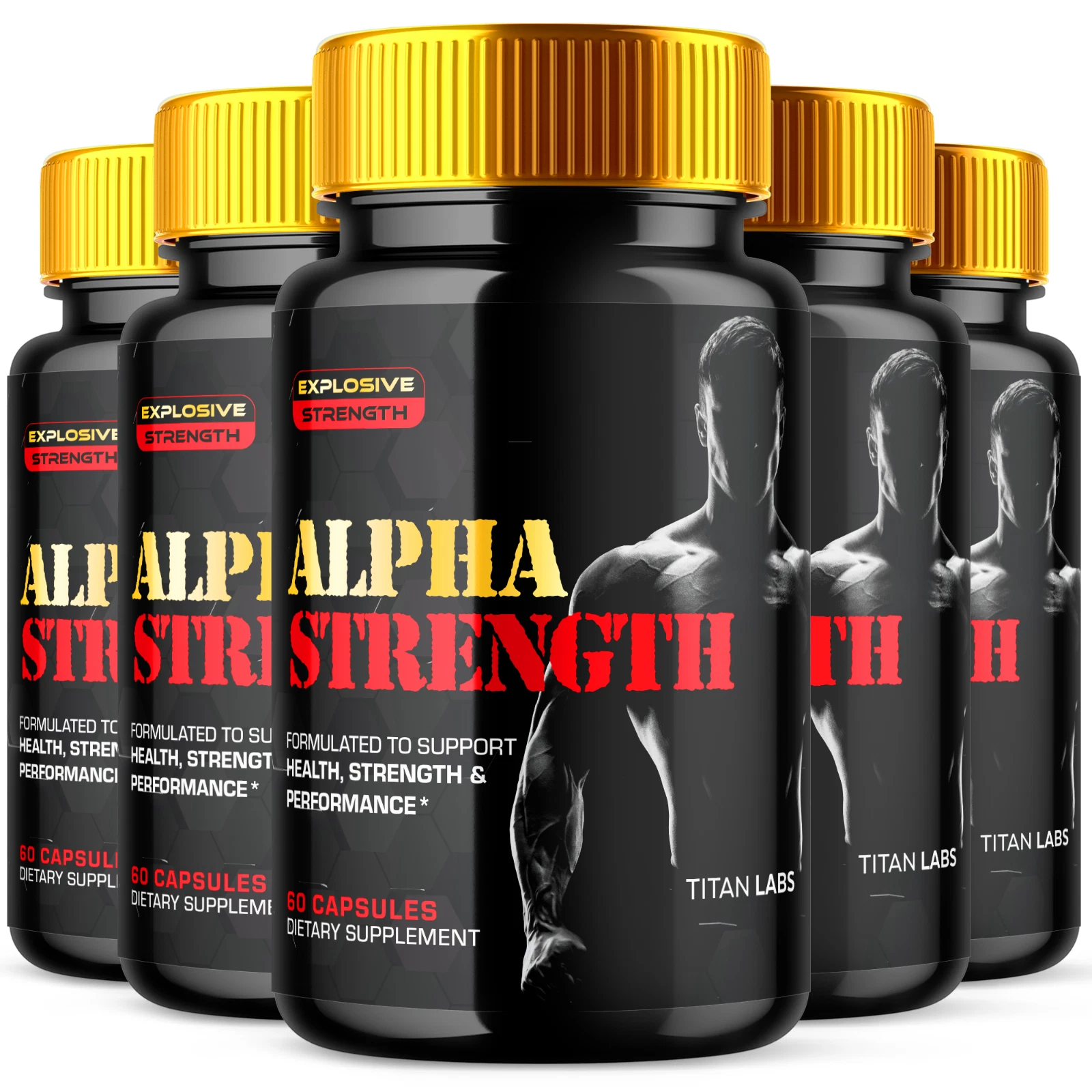 Alpha Strength - Health, Performance & Strength Support for Men (5 Pack)