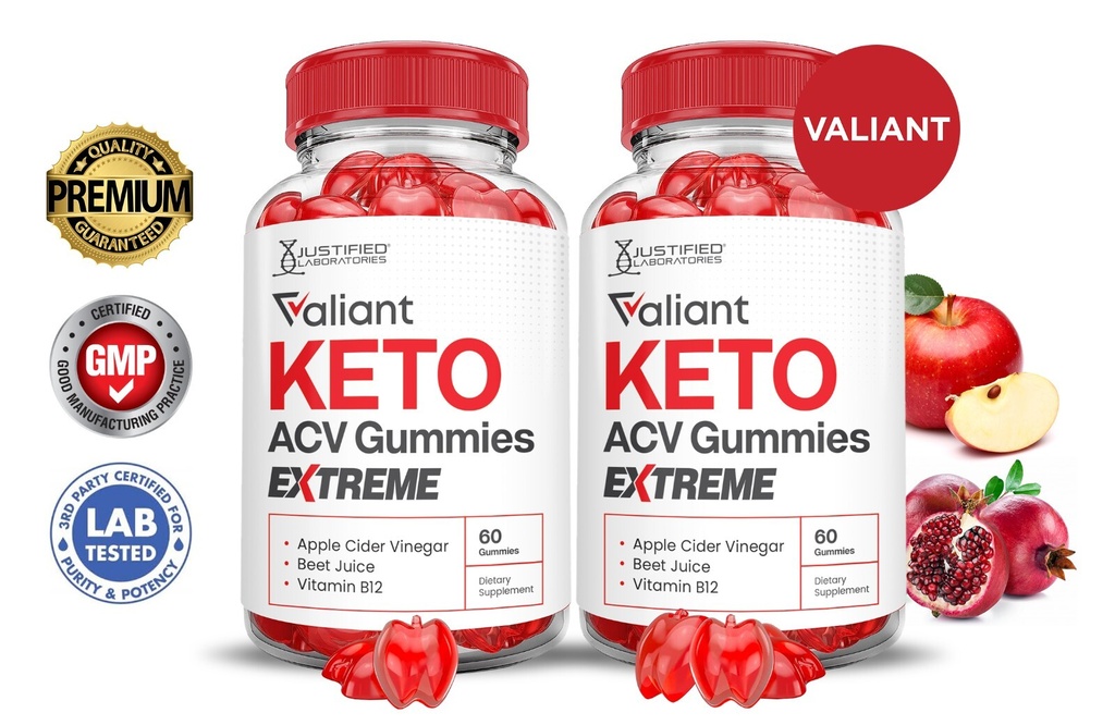 Valiant Keto Extreme ACV Gummies 2000MG Apple Cider Vinegar 120 Gummys