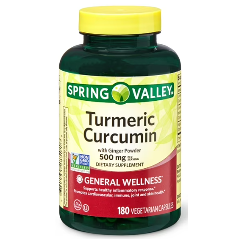 Spring Valley Turmeric Curcumin w Ginger Powder Dietary Supplement 500 mg 180 ct