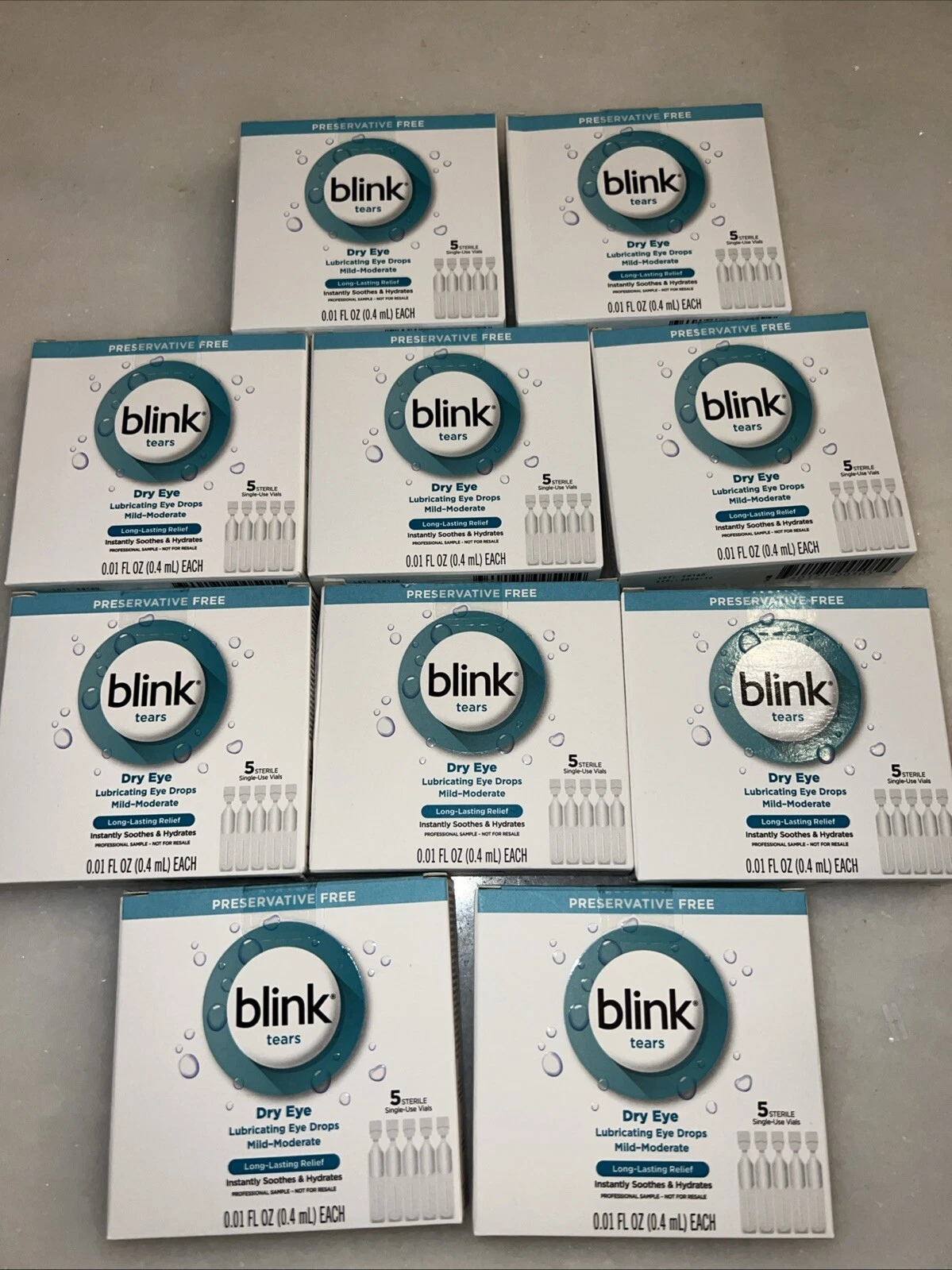 Blink Tears Lubricating Dry Eye Drops Mild Moderate Single Use Vials