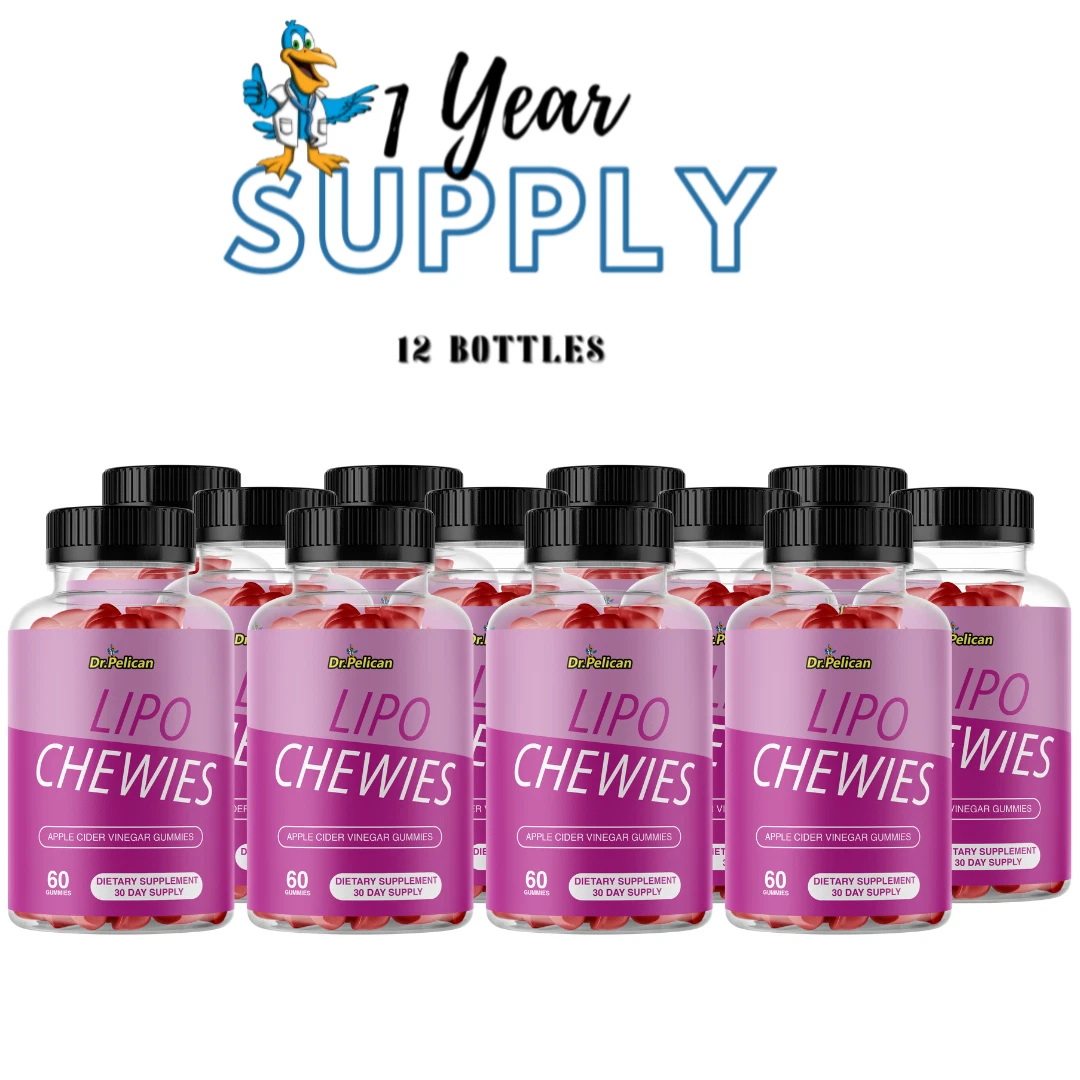 Lipo Chewies ACV Gummies- Keto & Weight Support- 12 Bottles- 720 Gummies