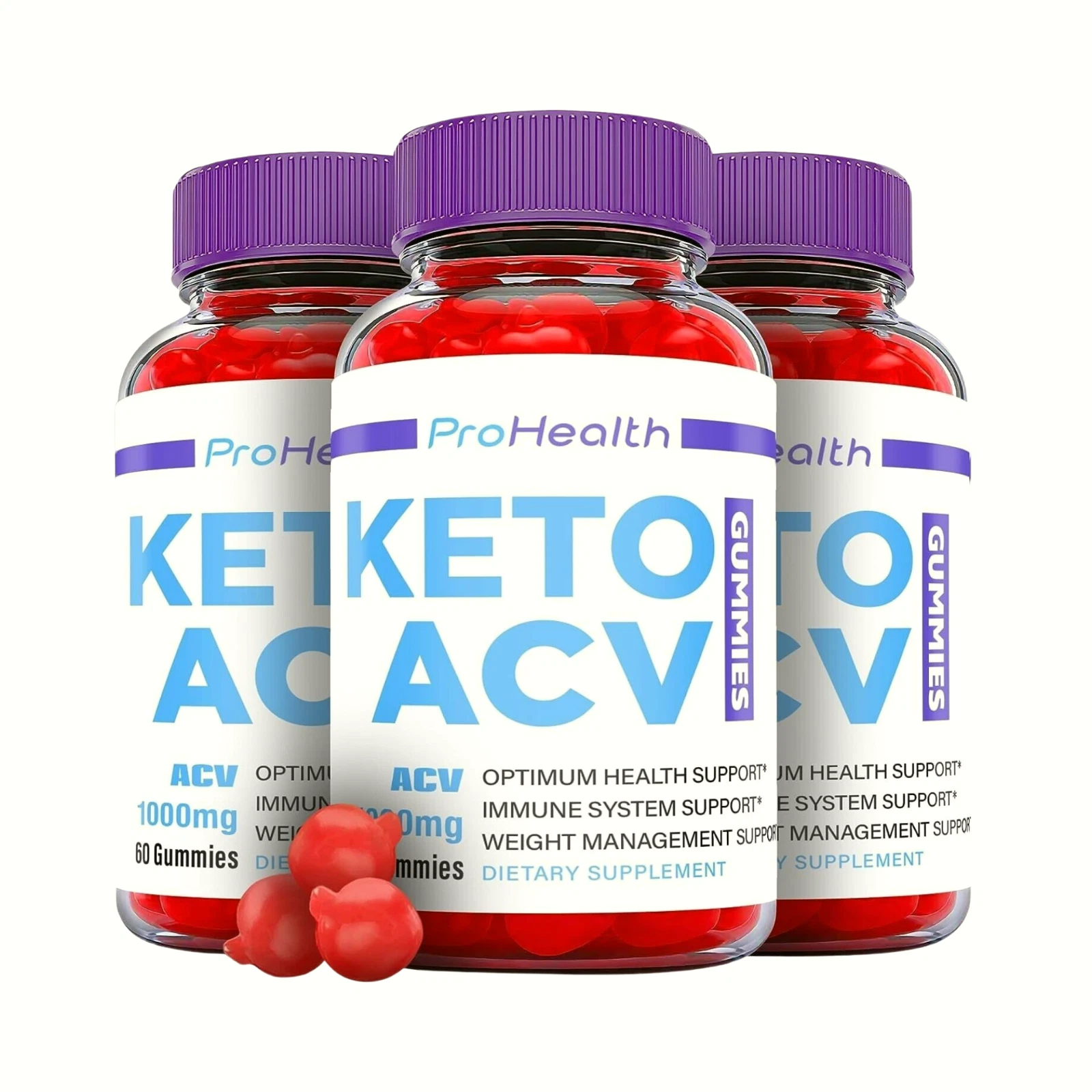 3-Pack ProHealth Keto Gummies - Pro Health Keto ACV Gummies - 180 Gummies