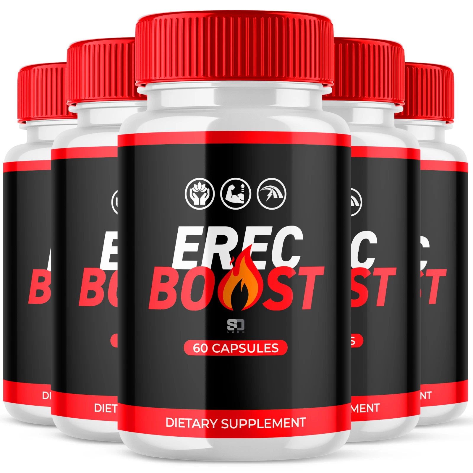 (5 Pack) Erec Boost Pills, Maximize Energy, Vitality & Stamina 300 Capsules