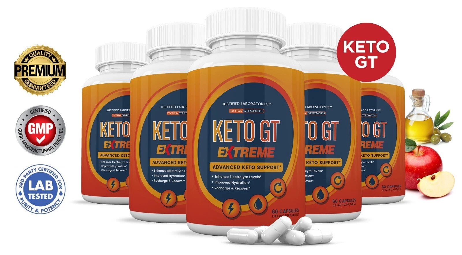 Keto GT ACV Pills Extreme 1675MG New Improved Formula 5 Pack