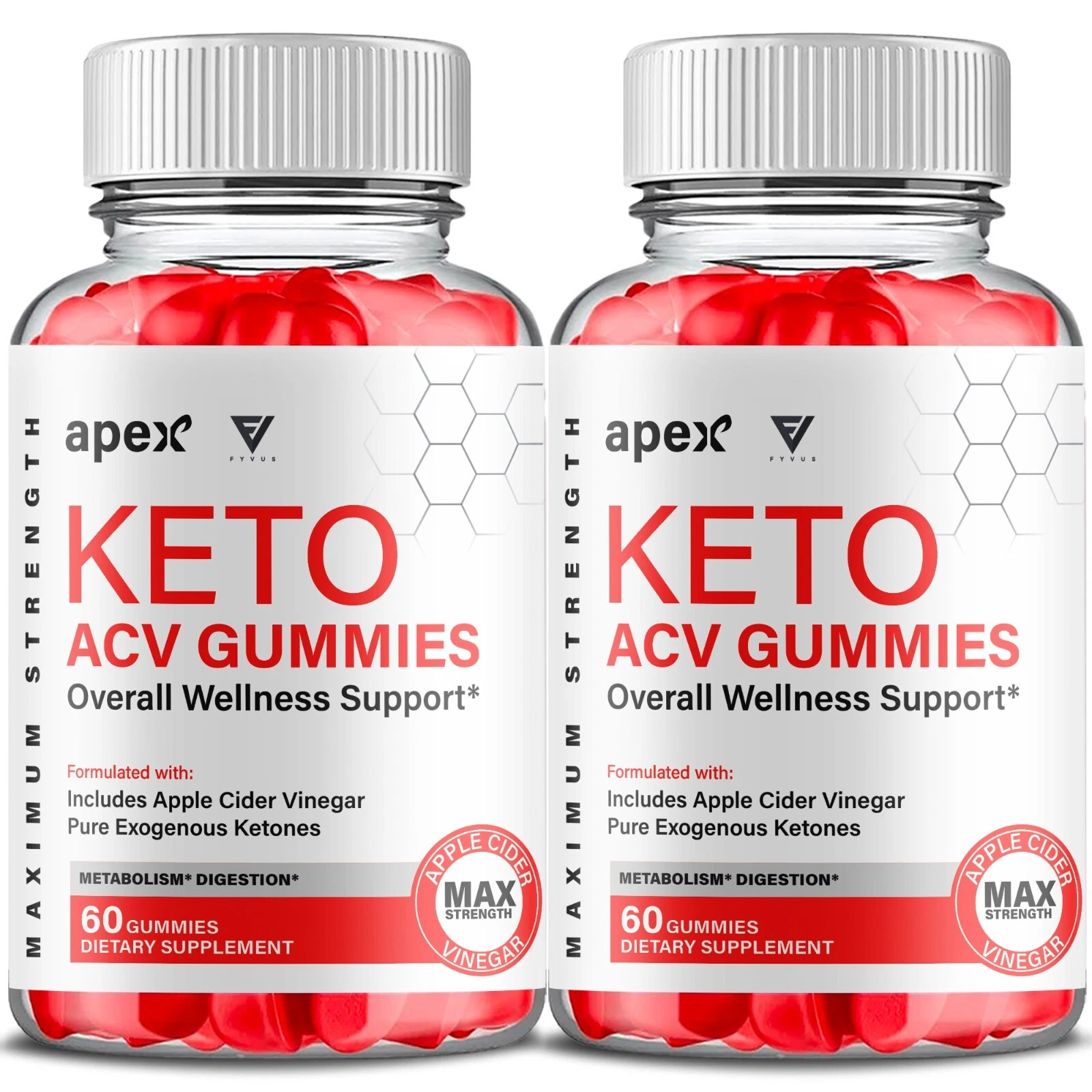 (2 Pack) Apex Keto ACV Advanced Weight Loss Support Supplement (120 Gummies)