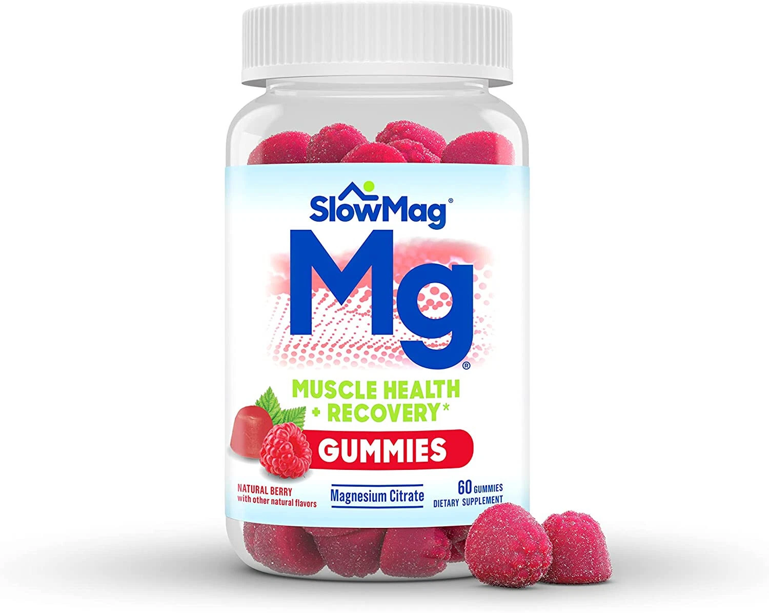 SlowMag Mg Muscle Health+Recovery, Berry 60 Gummies 367618117606VL