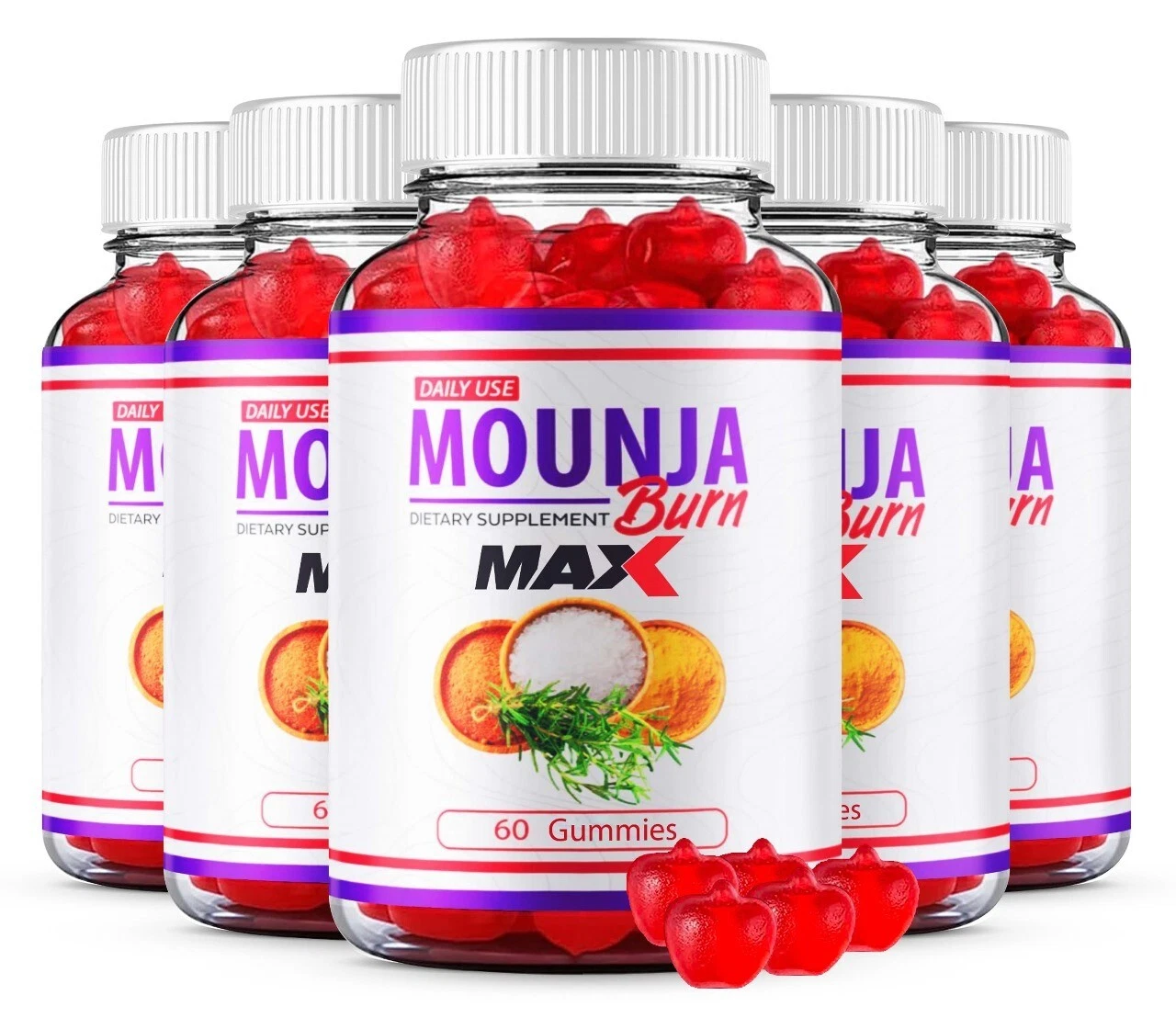 (5 Pack) Mounja Burn Weight Loss Gummies, MounjaBurn Fat Burning Gummies