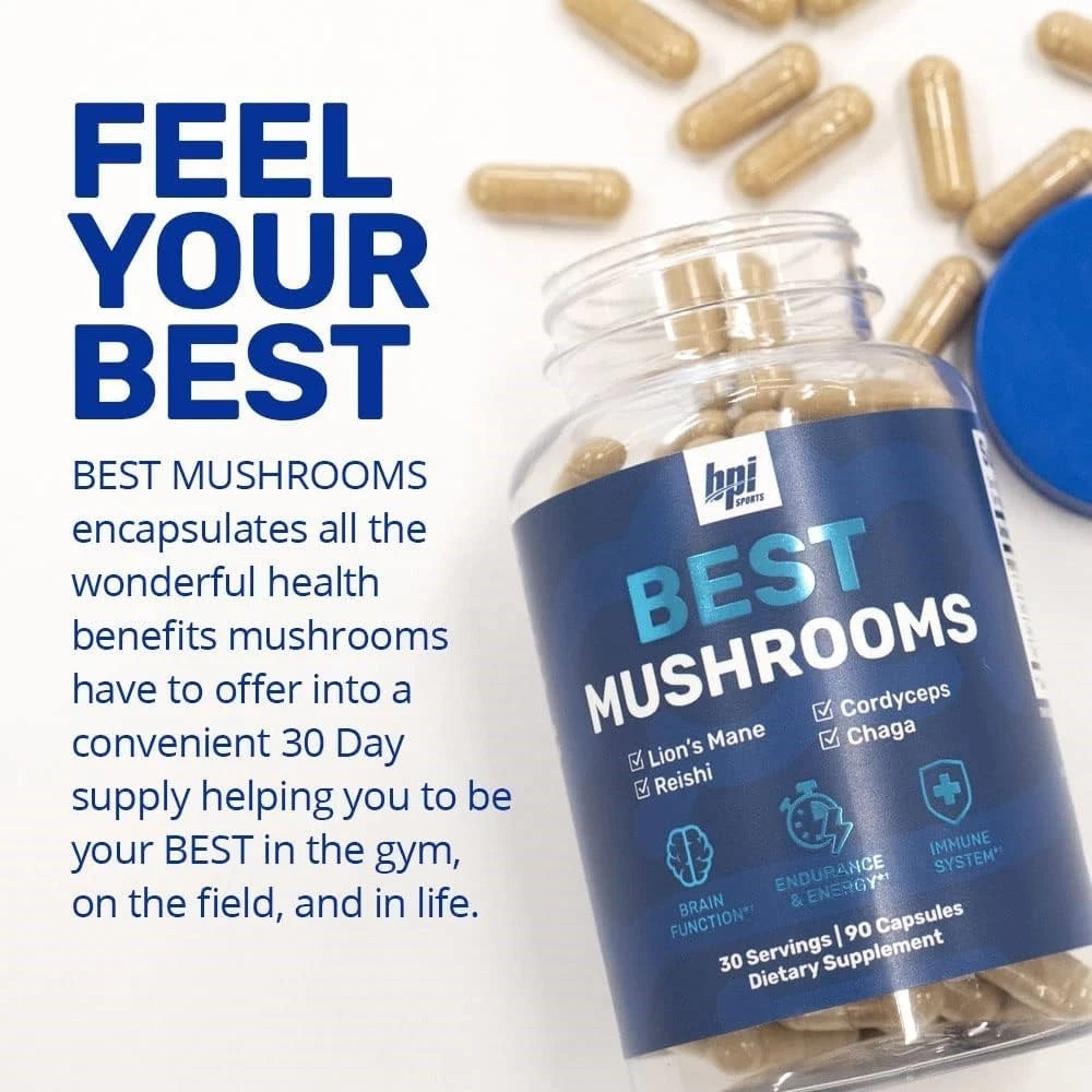 BPI Sports Best Mushroom Complex Lion's Mane Chaga Cordyceps Reishi 90 caps