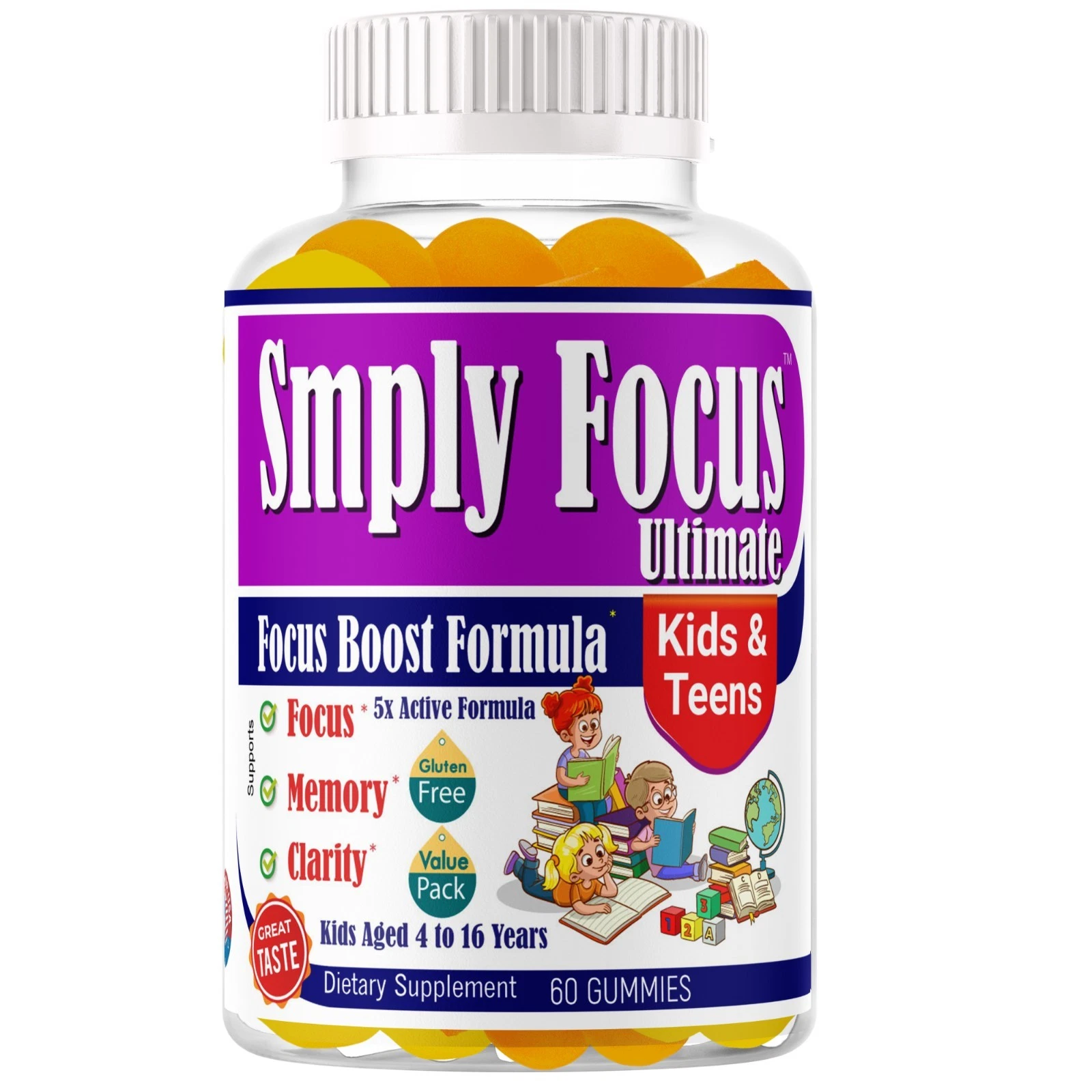 Omega 3 Gummies for Kids,DHA Omega 3,6,9Supplement Memory Support,Brain Booster