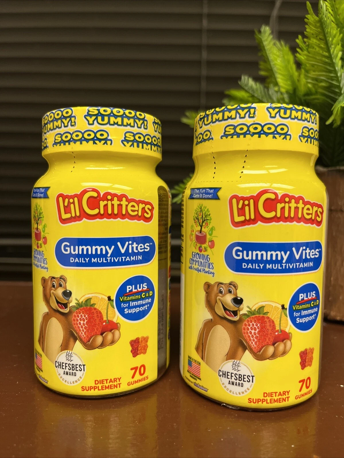 Lil Critters Childrens Vitamins GUMMY VITES Daily Multivitamin 70 ct ( 2 pack )