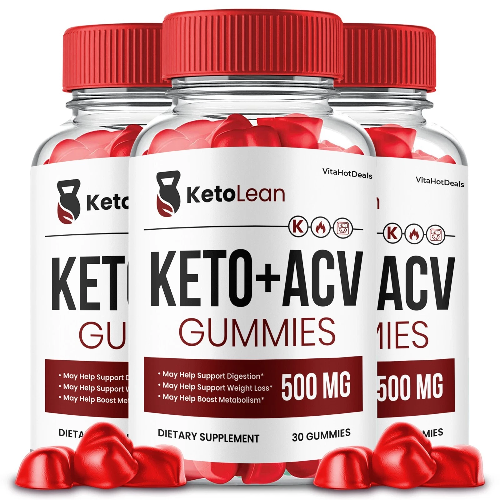 Keto Lean ACV Gummies, Apple Cider Vinegar, Max Strength Formula (3 Pack)
