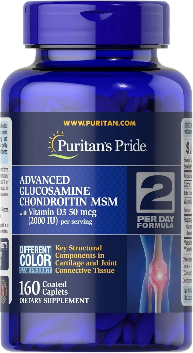 Puritan's Pride Advanced Glucosamine Chondroitin MSM 160 Count (Pack of 1)