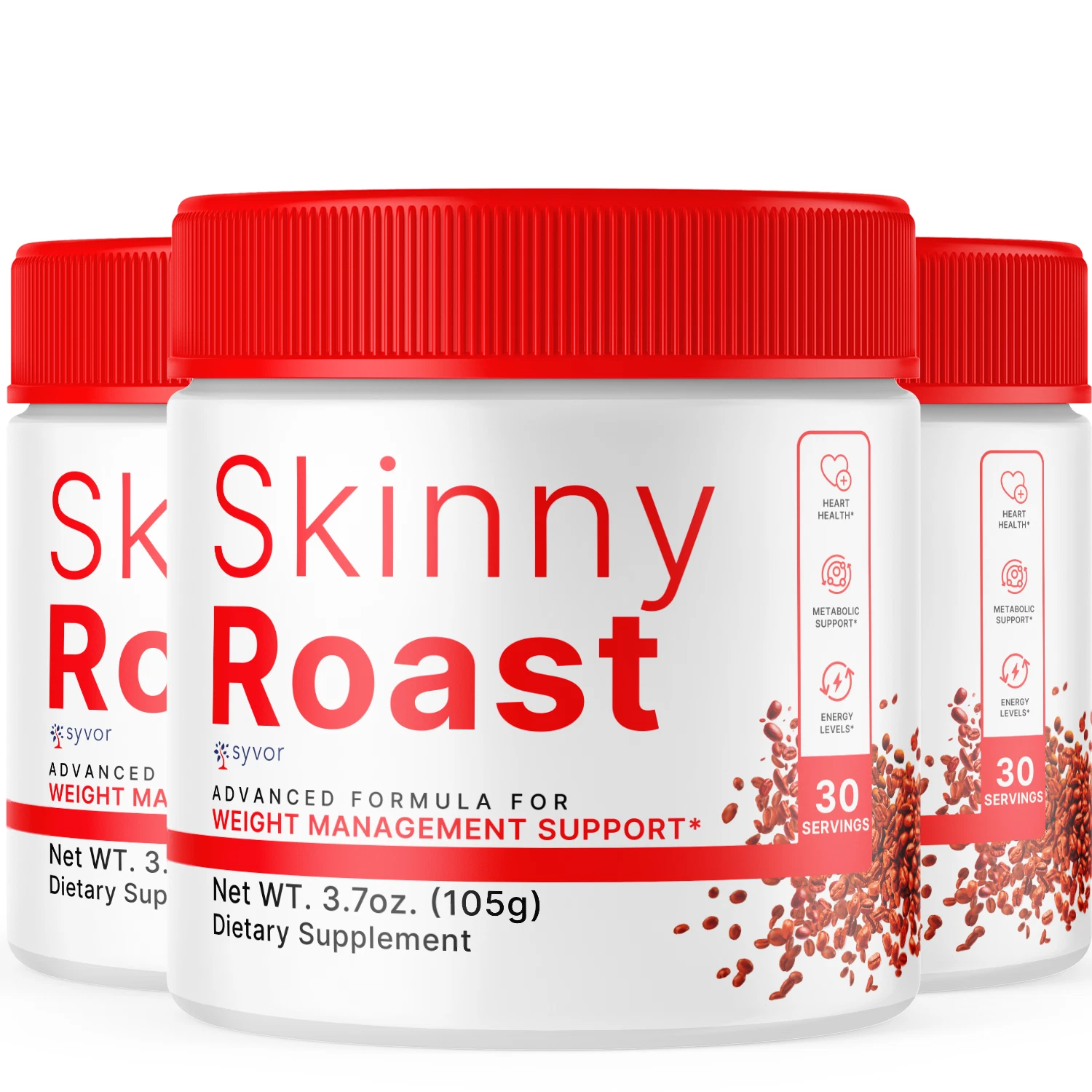 Skinny Roast Advanced Weight Management Powder Fitness Support Supplement 3 Pack