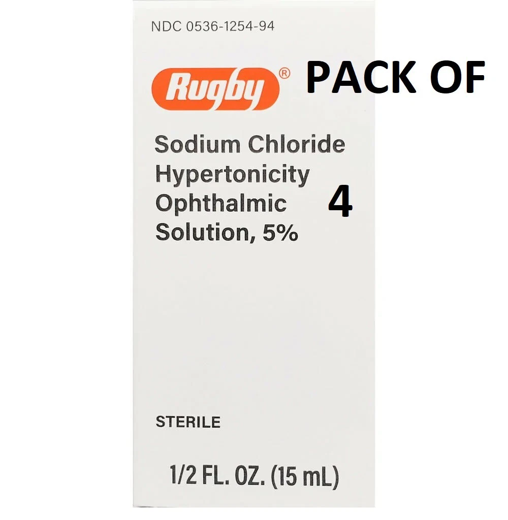 4x Generic Muro 128 Rugby Sodium Chloride 5% Ophthalmic Solution Eye Drops 15mL