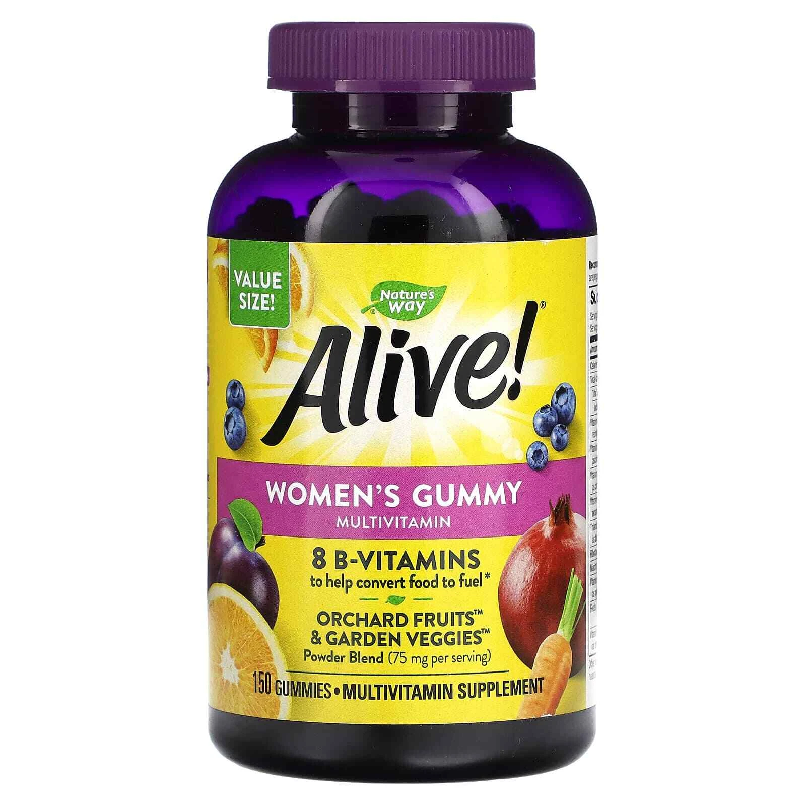 2 X Nature's Way, Alive! Women's Gummy Multivitamin, Mixed Berry, 150 Gummies