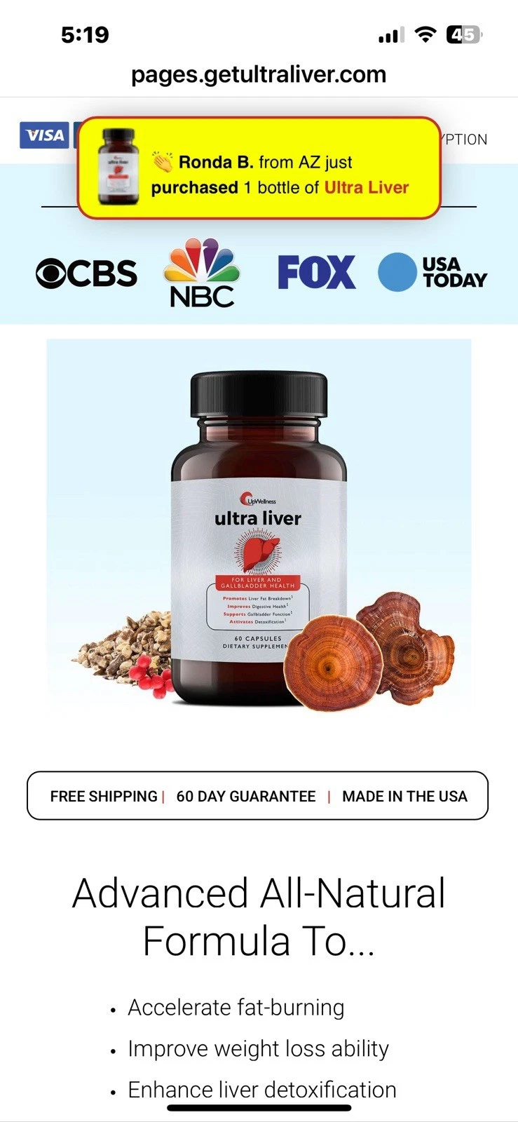 UpWellness Ultra Liver Supplement for Liver Health and Gallbladder Support