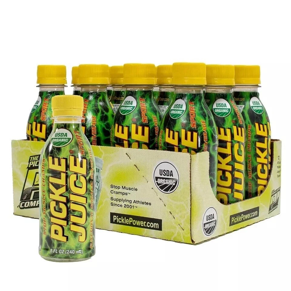 Pickle Juice Sports Drink – Fast Cramp Relief, Electrolytes, 12-Pack (8oz)