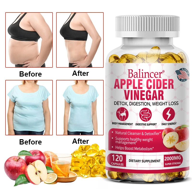 Apple Cider Vinegar Capsules - Balance Weight & Digestive Health,Boost Energy