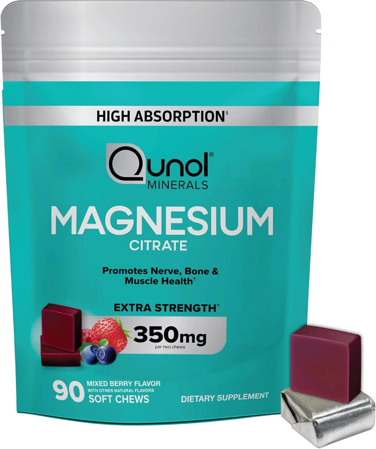 Magnesium Citrate Soft Chews, 350Mg Extra Strength Magnesium Supplement, High...