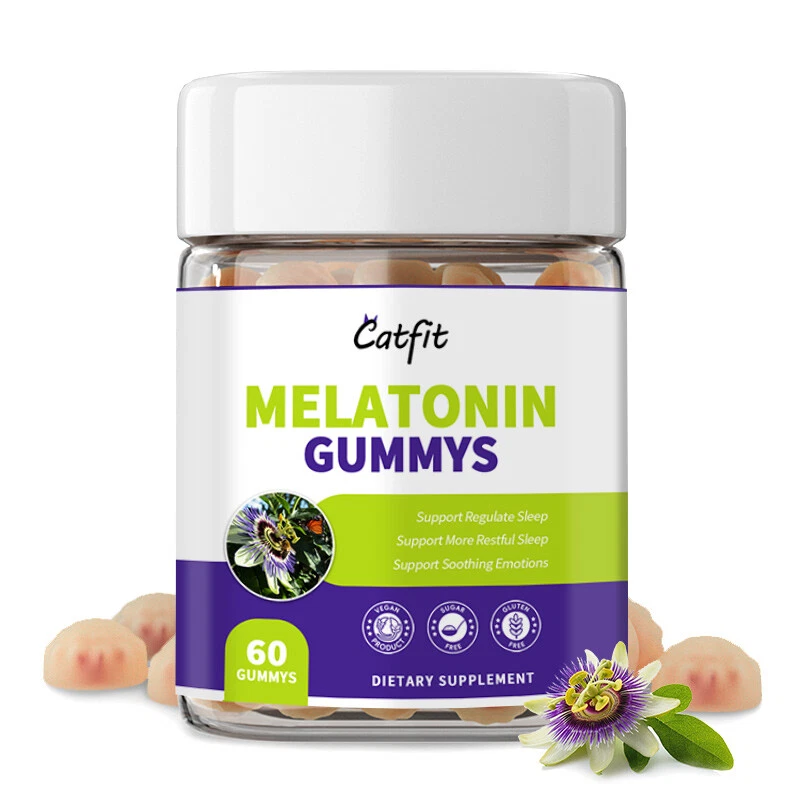 Catfit Melatonin 5mg Gummies - Sleep Support,Non-GMO,Gluten Free,Calm& Relax