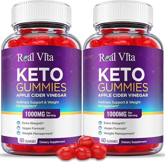 Real Vita Keto Gummies Wellness Weight Support Supplement (120 Gummies) 2-Pack