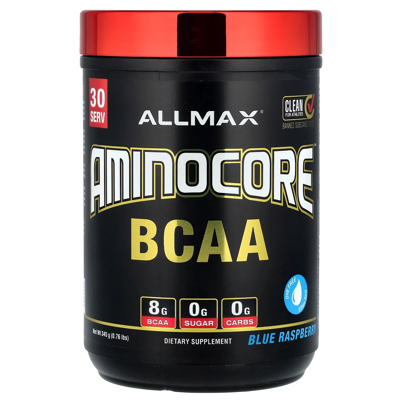 AMINOCORE™ BCAA, Blue Raspberry, 0.76 lbs (345 g)