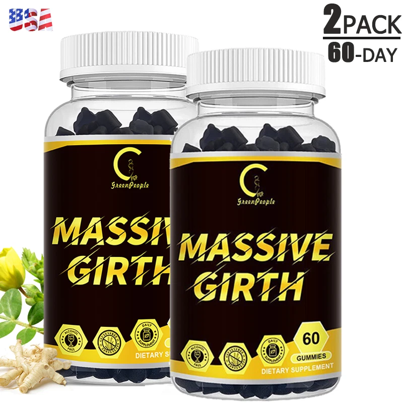 2x Massive Girth Gummies Grow Naturally Thicker Bigger Male Enhancing Supplement