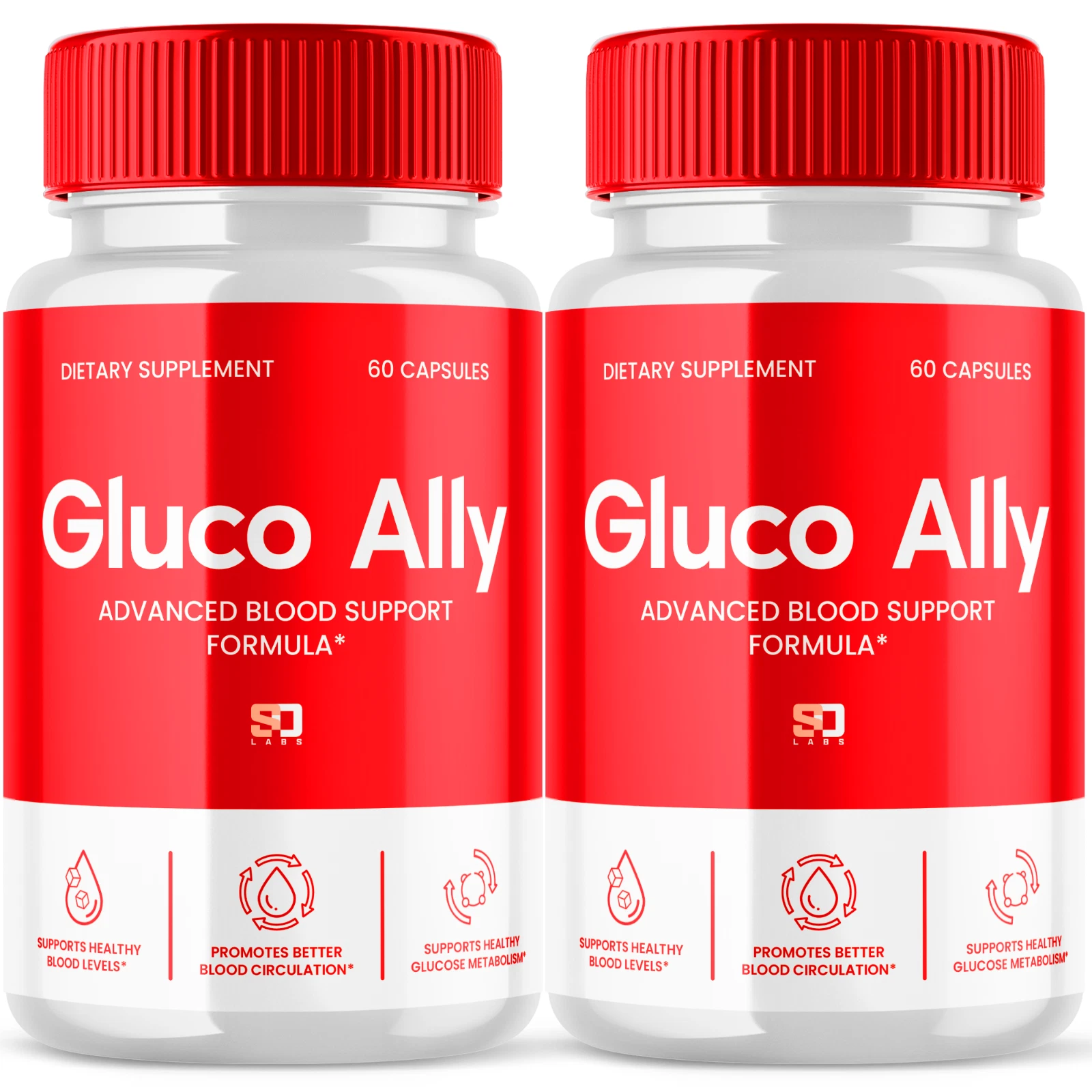 (2 Pack) Gluco Ally Pills - Gluco Ally Blood Health Support Formula - 120 Caps