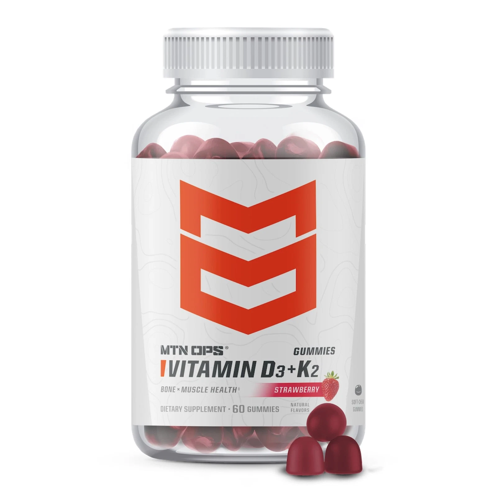MTN OPS Vitamin D3 K2 Gummies | 5000 IU Vitamin D3 and Vitamin K2 MK7 | Natur...
