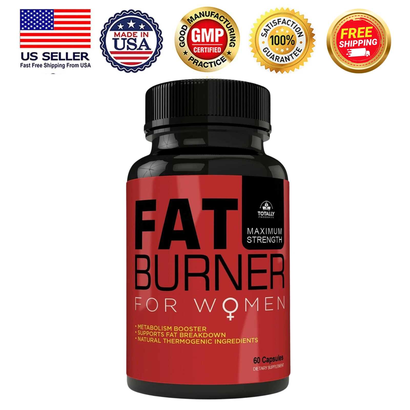 Fat Burner for Women 60 Capsules Natural Fat Burner Metabolism Support Free Ship