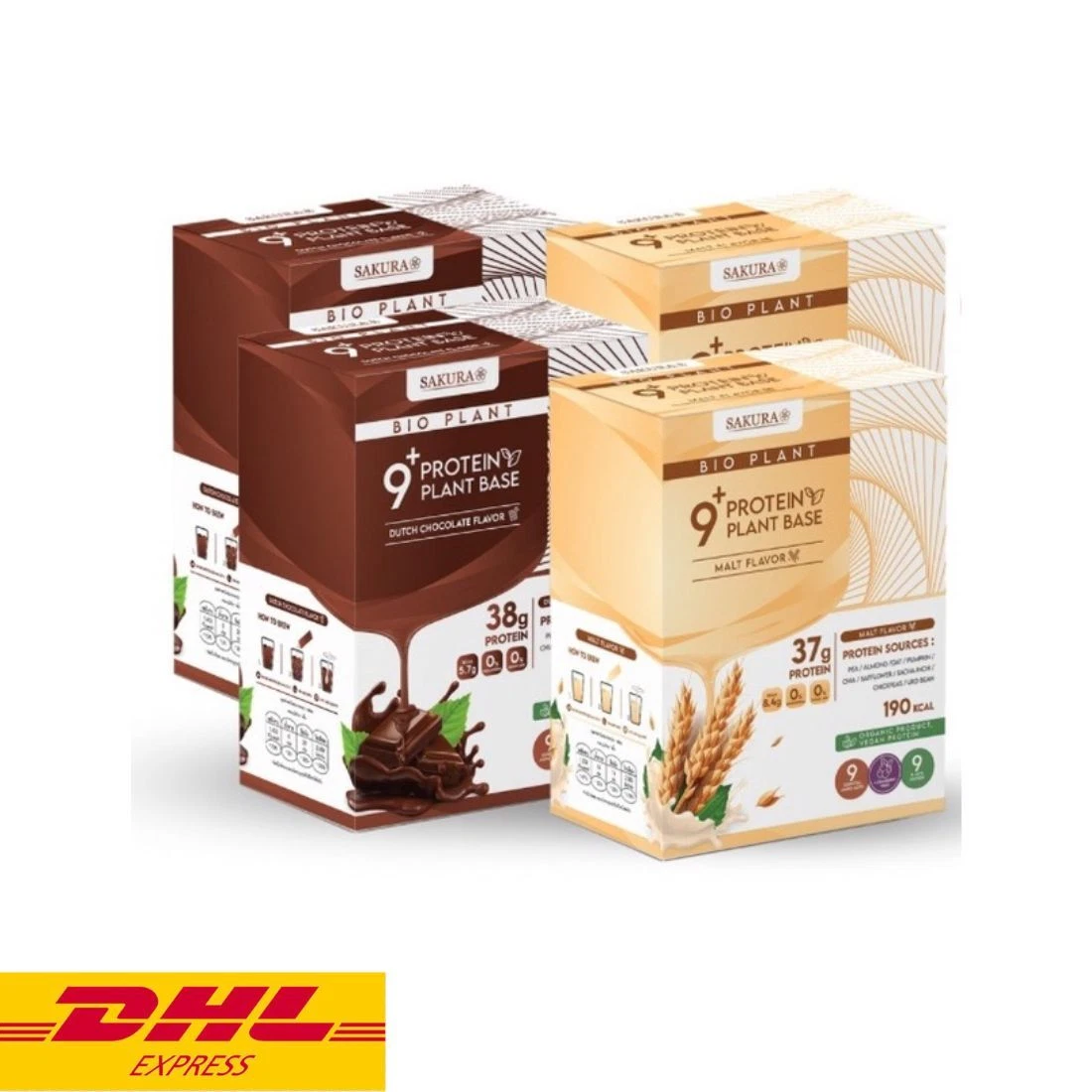 4x Bio Plant 9+ Protein Instant Powder Drink Fiber Organic Meal Replacement