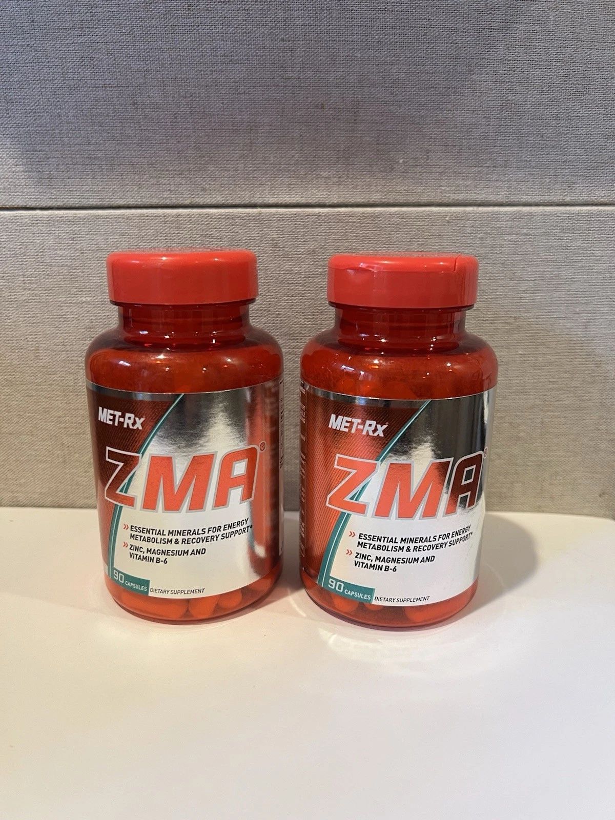 2 Pack MET-Rx ZMA Dietary Supplement, ZMA 90 Ct. Essential Minerals. Exp 10/25
