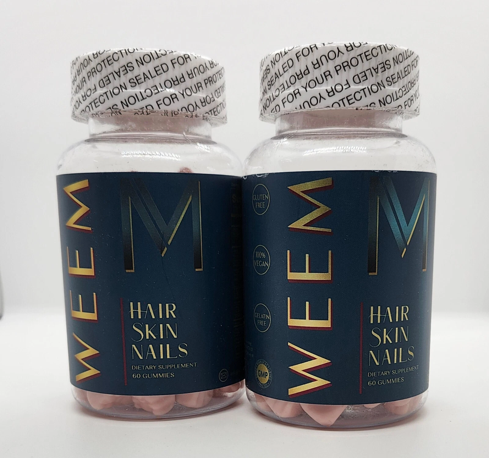 AUTHENTIC WEEM Biotin Gummies for Hair Skin Nails Vegan Extra Strength 2 pack