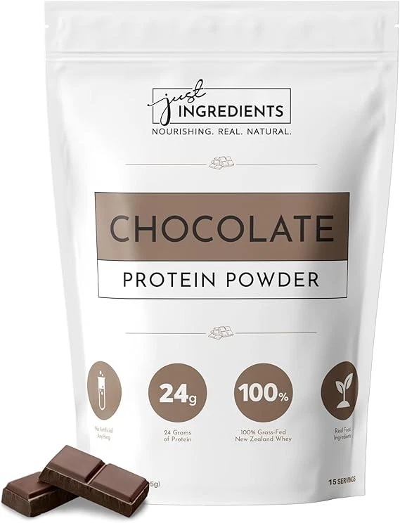 2 Pack Just Ingredients Chocolate Protein Powder – Clean, Natural, 30-Serving