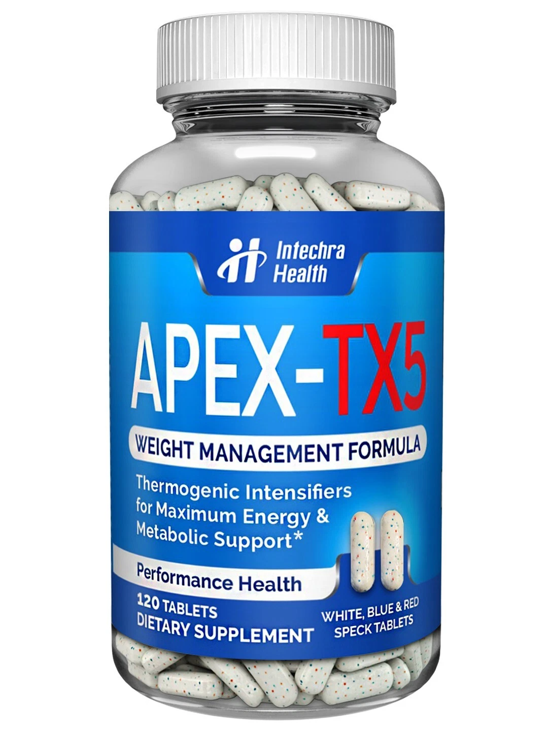 APEX TX5 Top Weight Loss Diet Pills with Peak Energy 120 White/Blue Tablets