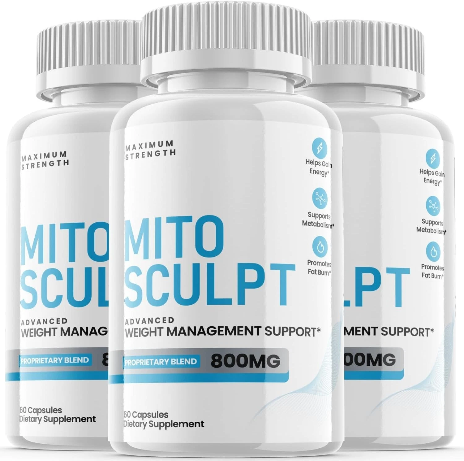 (3 Pack) Mito Sculpt Keto Capsules - Support Weight Loss & Fat Burn - 180 Pills
