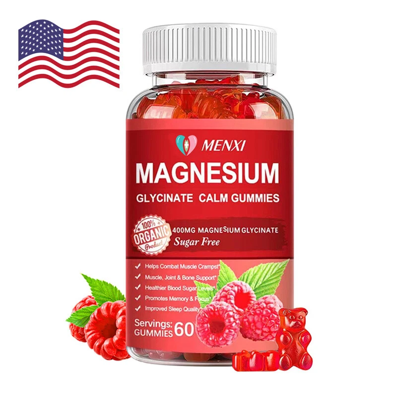 Magnesium Glycinate Supplement High Strength 400mg 60PCS Magnesium Gummies