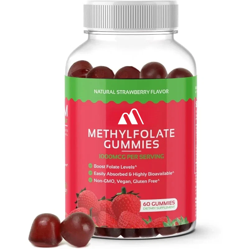 Methylfolate Folic Acid Gummies Supplements 60 Capsules
