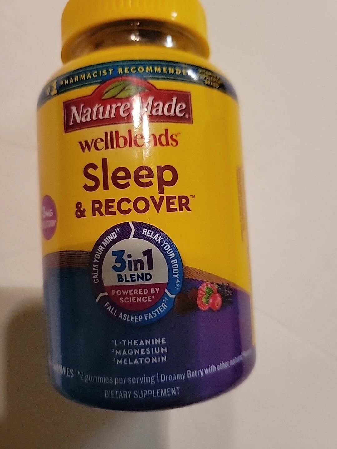 Nature Made Wellblends Sleep Recover Gummies 44 Count Melatonin L Theanine Ma...
