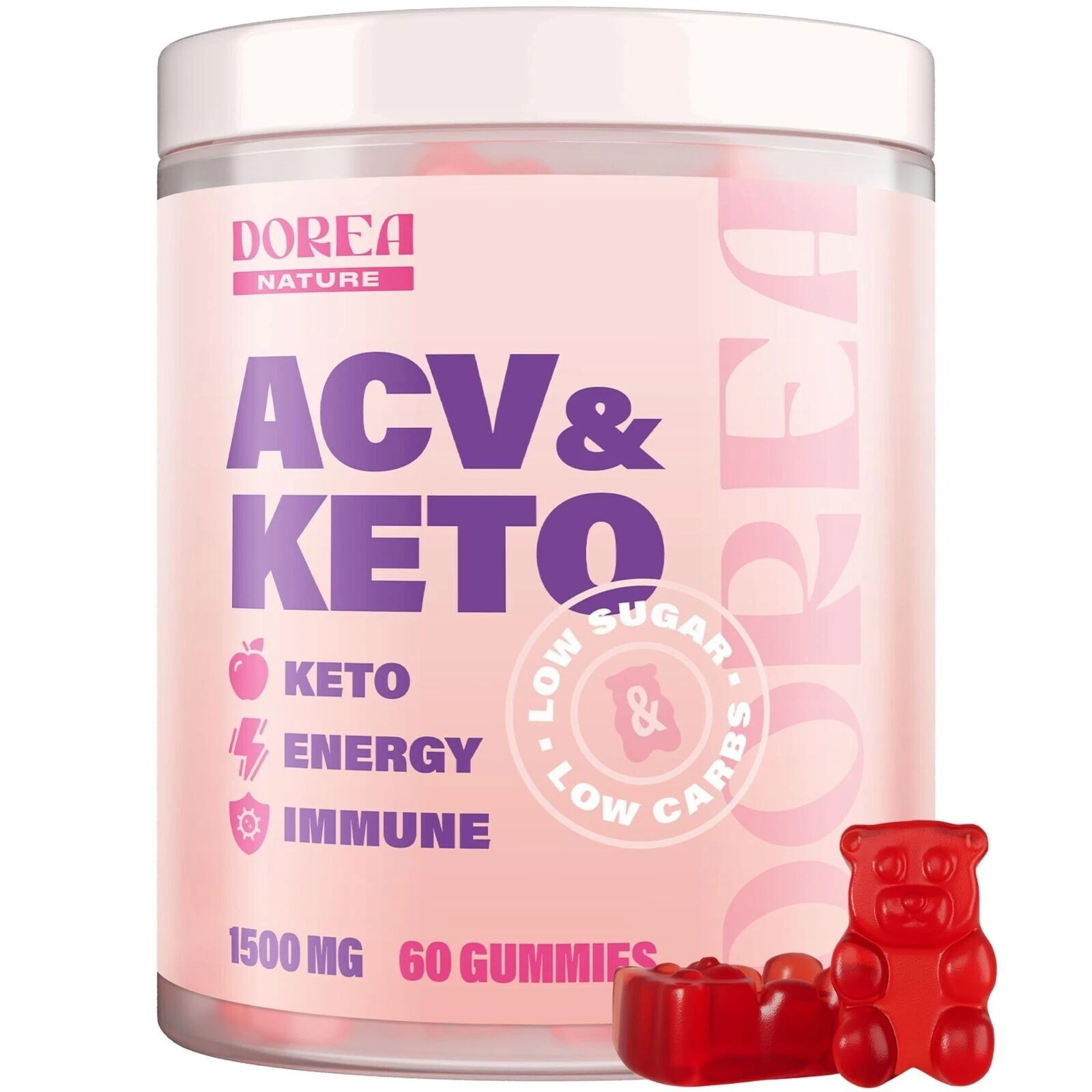 Dorea Nature ACV & Keto 1500mg Gummies - 30 Day Supply