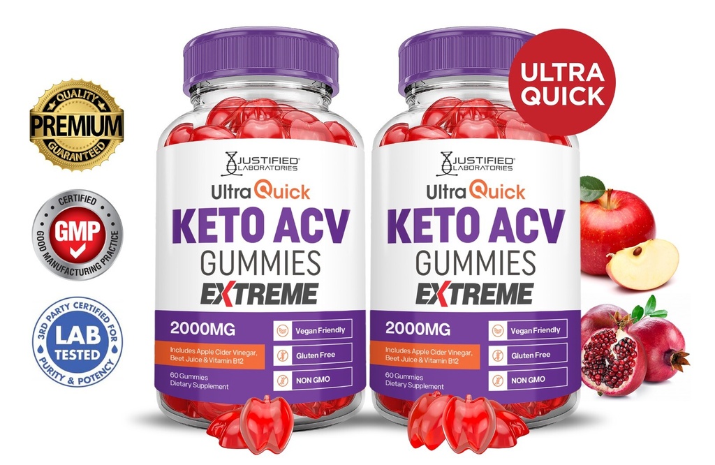 Ultra Quick Keto Extreme ACV Gummies 2000MG Apple Cider Vinegar 120 Gummys