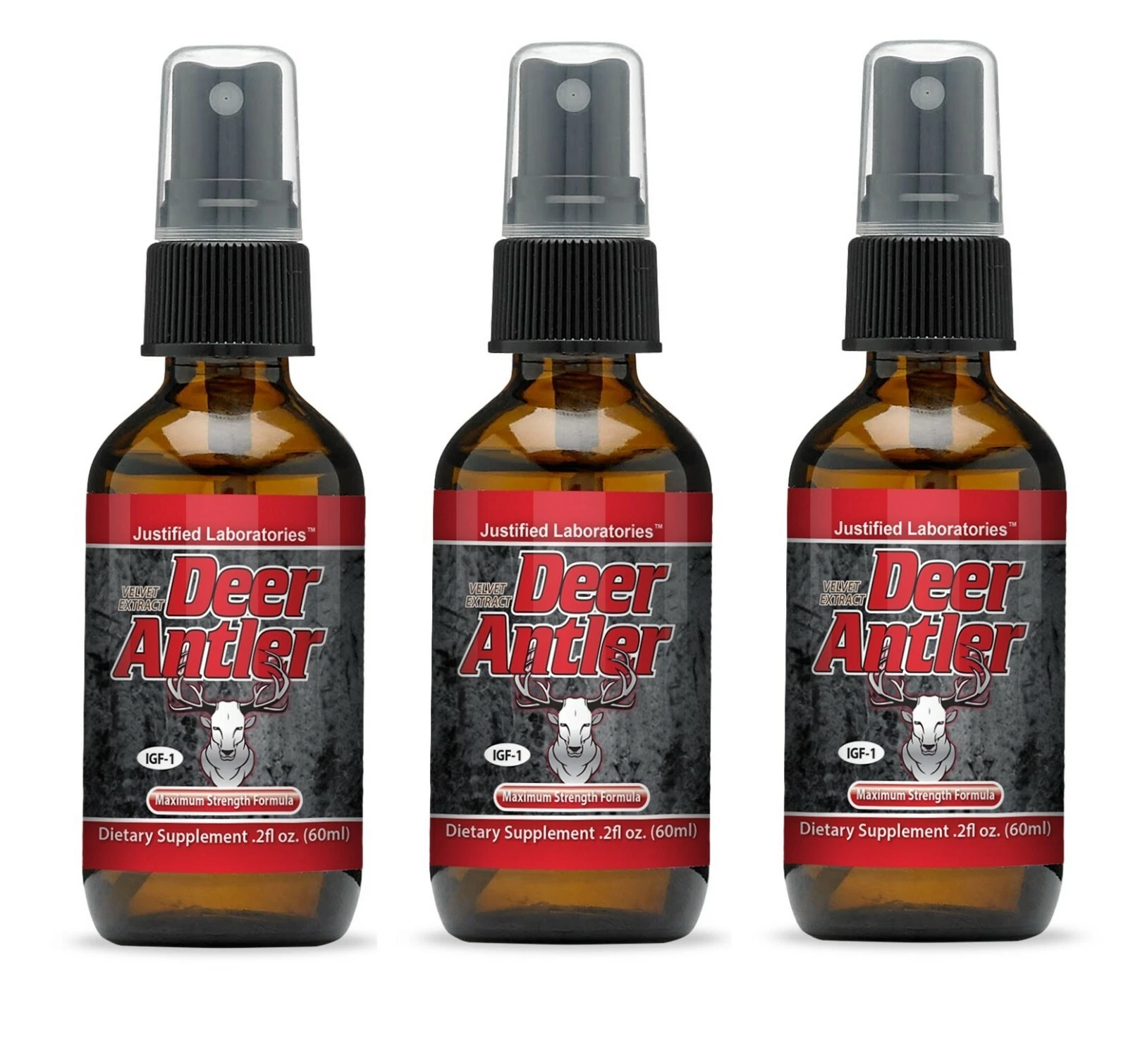 3 x Deer Antler Spray Velvet Extract